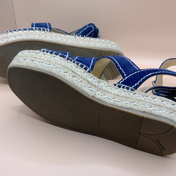 Prada Size 8.5B Blue Suede Sandal - Picture 7 of 11